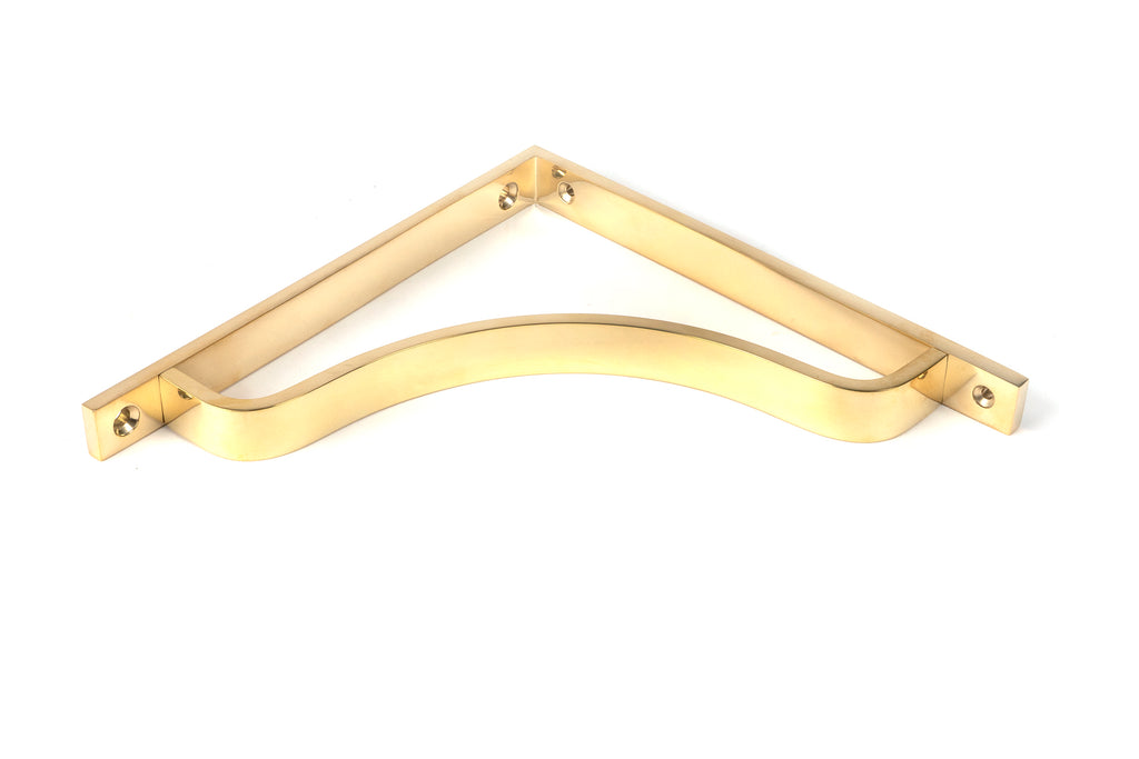 White background image of From The Anvil's Polished Brass Abingdon Shelf Bracket | From The Anvil