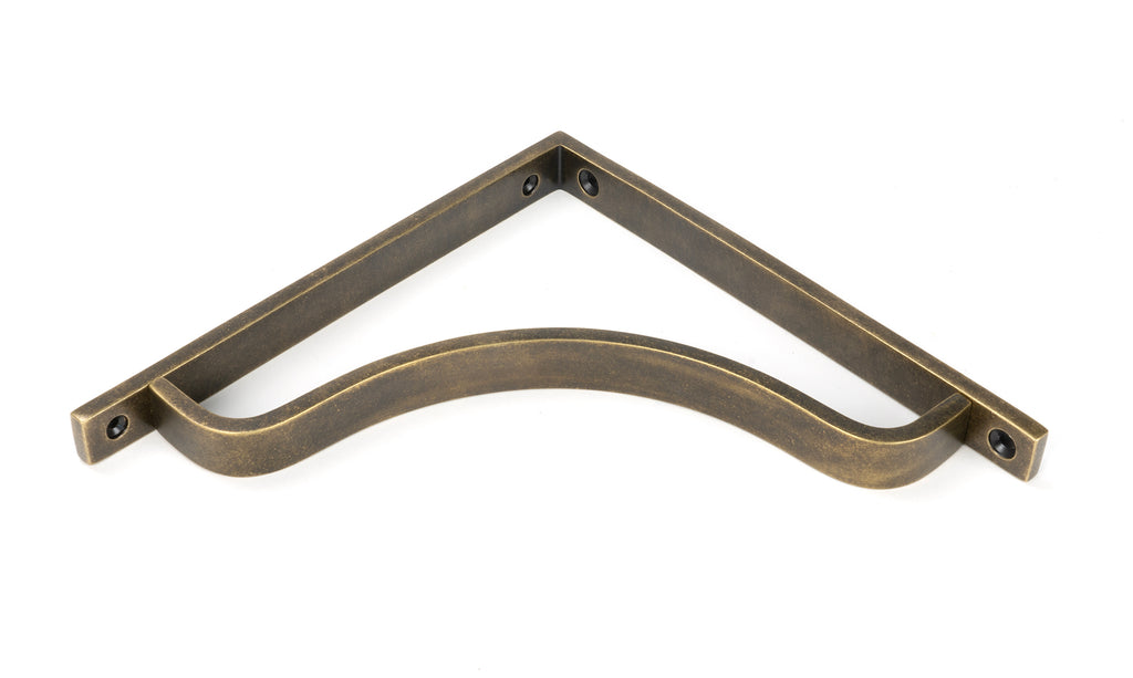 White background image of From The Anvil's Burnished Brass Abingdon Shelf Bracket (200mm x 200mm)