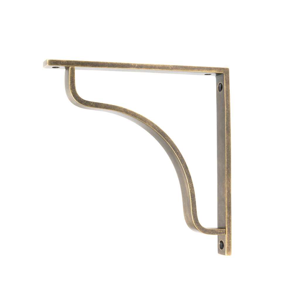 White background image of From The Anvil's Burnished Brass Abingdon Shelf Bracket (200mm x 200mm)