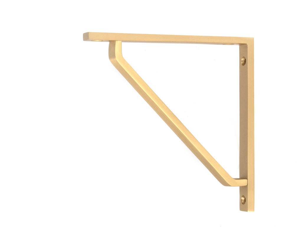 White background image of From The Anvil's Satin Brass Barton Shelf Bracket | From The Anvil