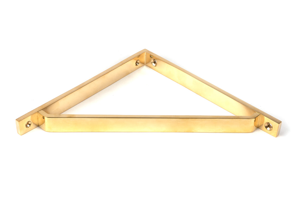 White background image of From The Anvil's Polished Brass Barton Shelf Bracket | From The Anvil