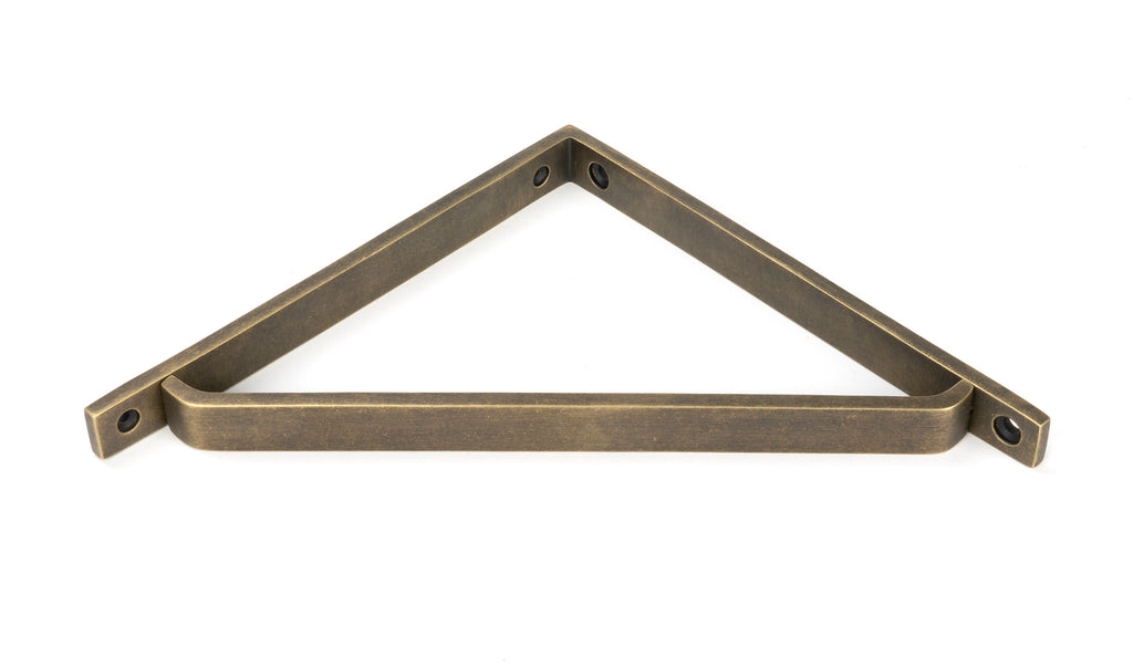 White background image of From The Anvil's Burnished Brass Barton Shelf Bracket (200mm x 200mm)