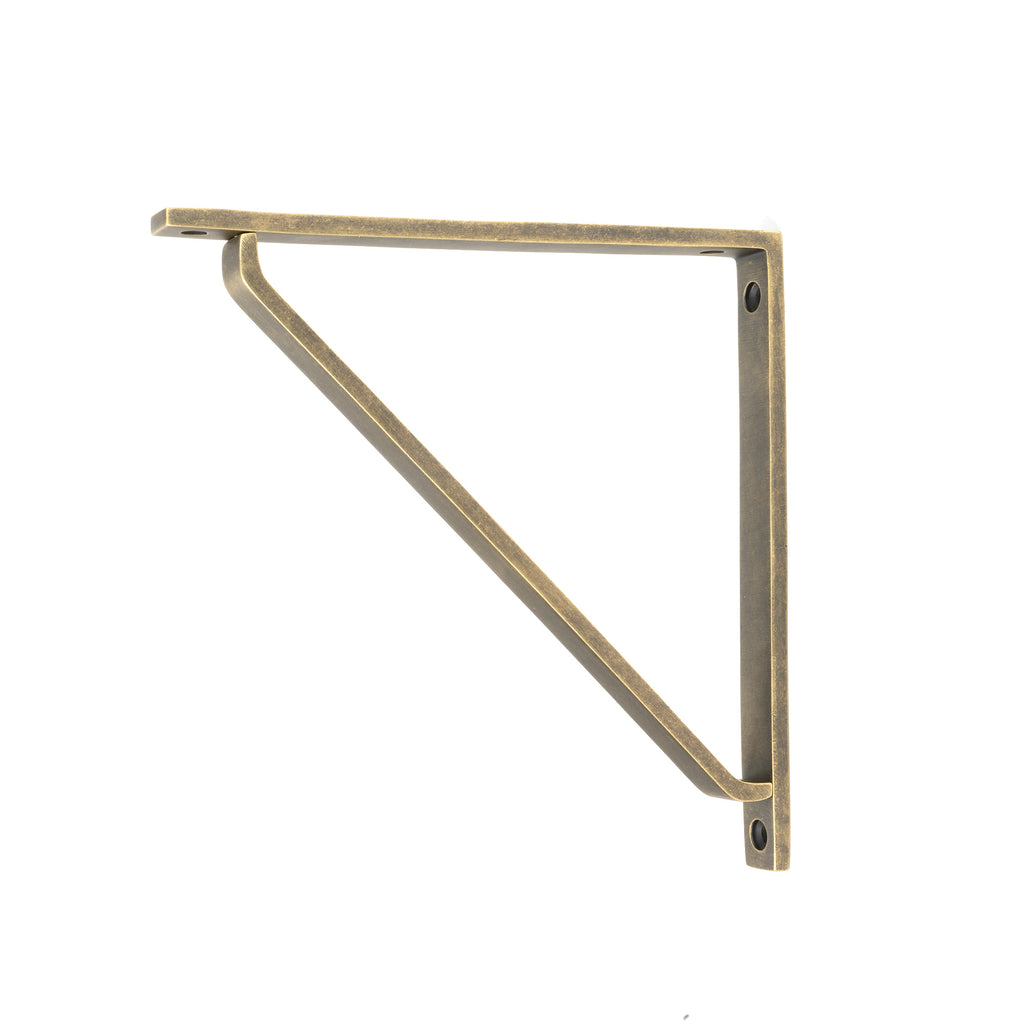 White background image of From The Anvil's Burnished Brass Barton Shelf Bracket (200mm x 200mm)