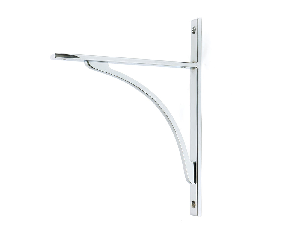 White background image of From The Anvil's Polished Chrome Apperley Shelf Bracket | From The Anvil