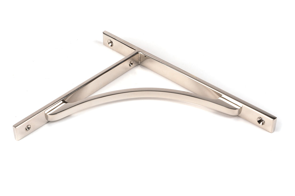 White background image of From The Anvil's Polished Nickel Apperley Shelf Bracket | From The Anvil