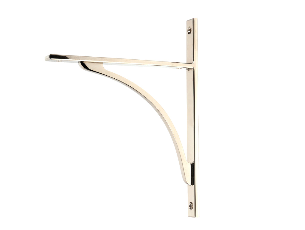 White background image of From The Anvil's Polished Nickel Apperley Shelf Bracket | From The Anvil