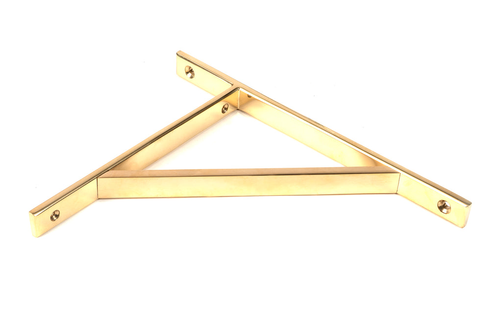 White background image of From The Anvil's Polished Brass Chalfont Shelf Bracket | From The Anvil