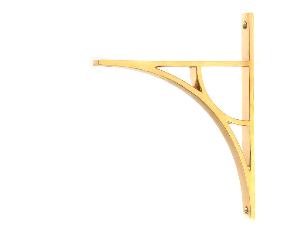 White background image of From The Anvil's Polished Brass Tyne Shelf Bracket | From The Anvil