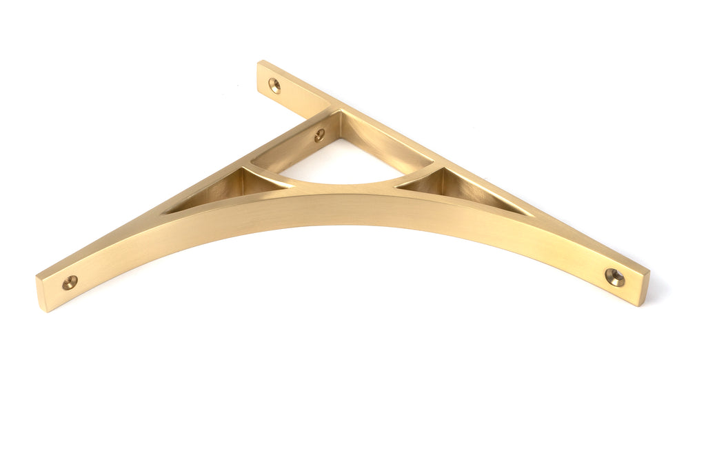 White background image of From The Anvil's Satin Brass Tyne Shelf Bracket | From The Anvil