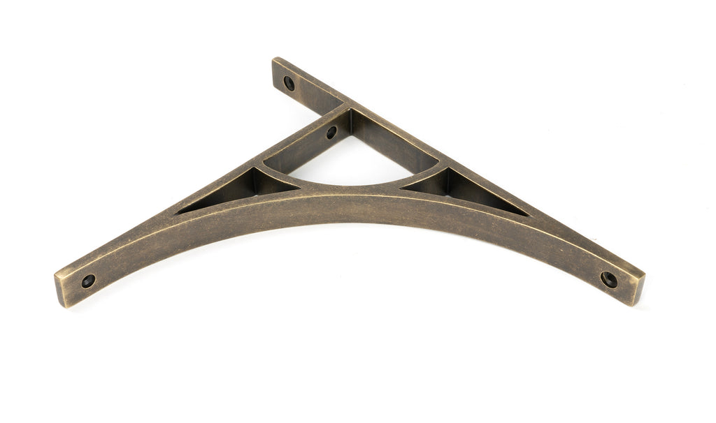 White background image of From The Anvil's Burnished Brass Tyne Shelf Bracket (260mm x 200mm)