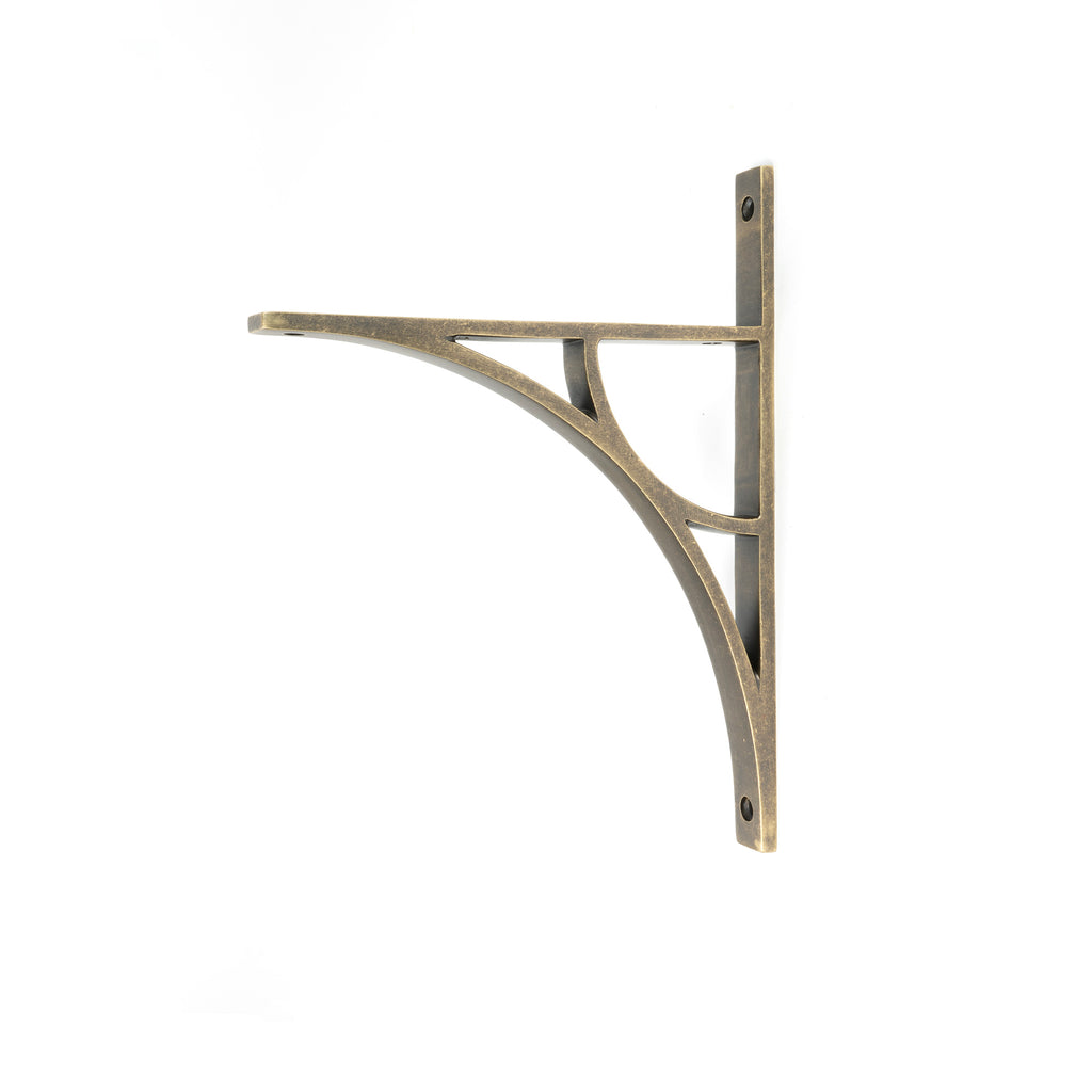 White background image of From The Anvil's Burnished Brass Tyne Shelf Bracket (260mm x 200mm)