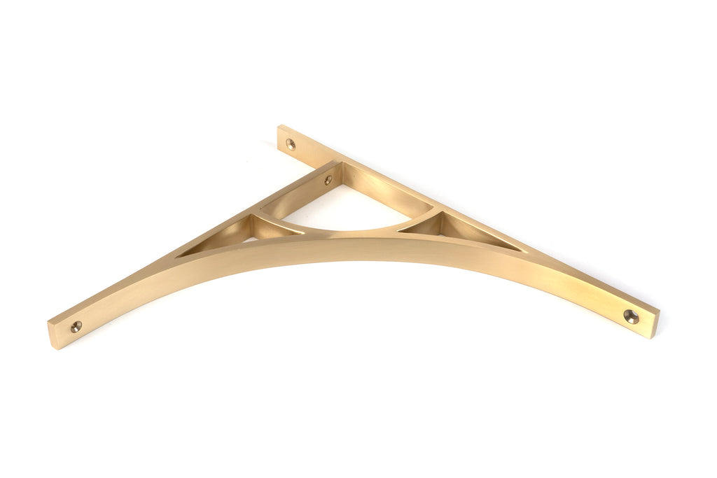 White background image of From The Anvil's Satin Brass Tyne Shelf Bracket | From The Anvil