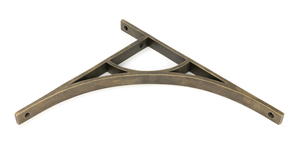 White background image of From The Anvil's Burnished Brass Tyne Shelf Bracket (314mm x 250mm)