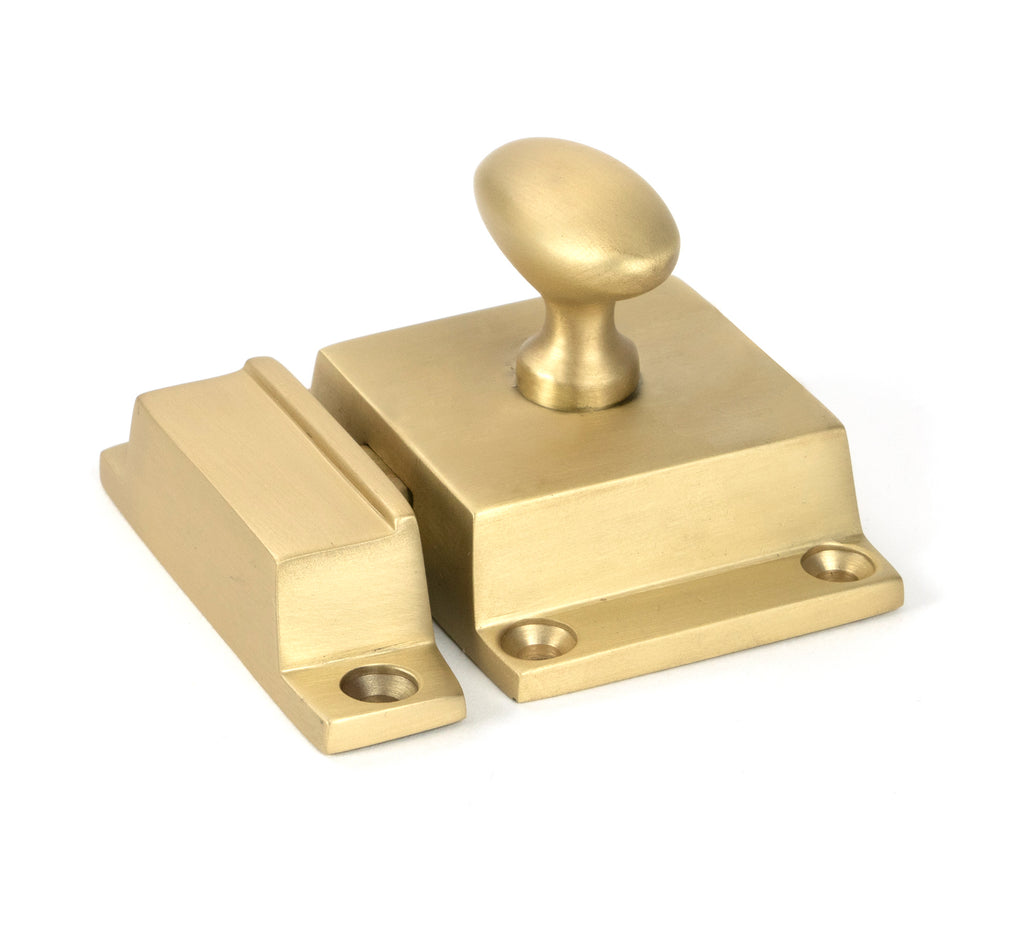 White background image of From The Anvil's Satin Brass Cabinet Latch | From The Anvil