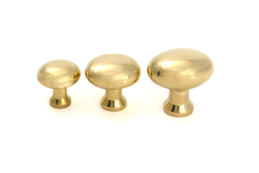 White background image of From The Anvil's Polished Brass Moore Cabinet Knob - 25mm