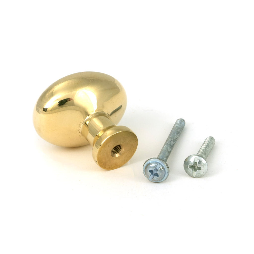 White background image of From The Anvil's Polished Brass Moore Cabinet Knob - 38mm