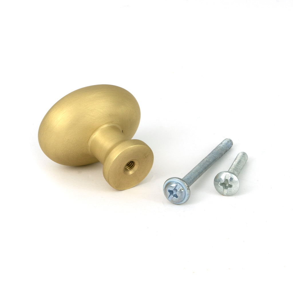 White background image of From The Anvil's Satin Brass Moore Cabinet Knob - 38mm