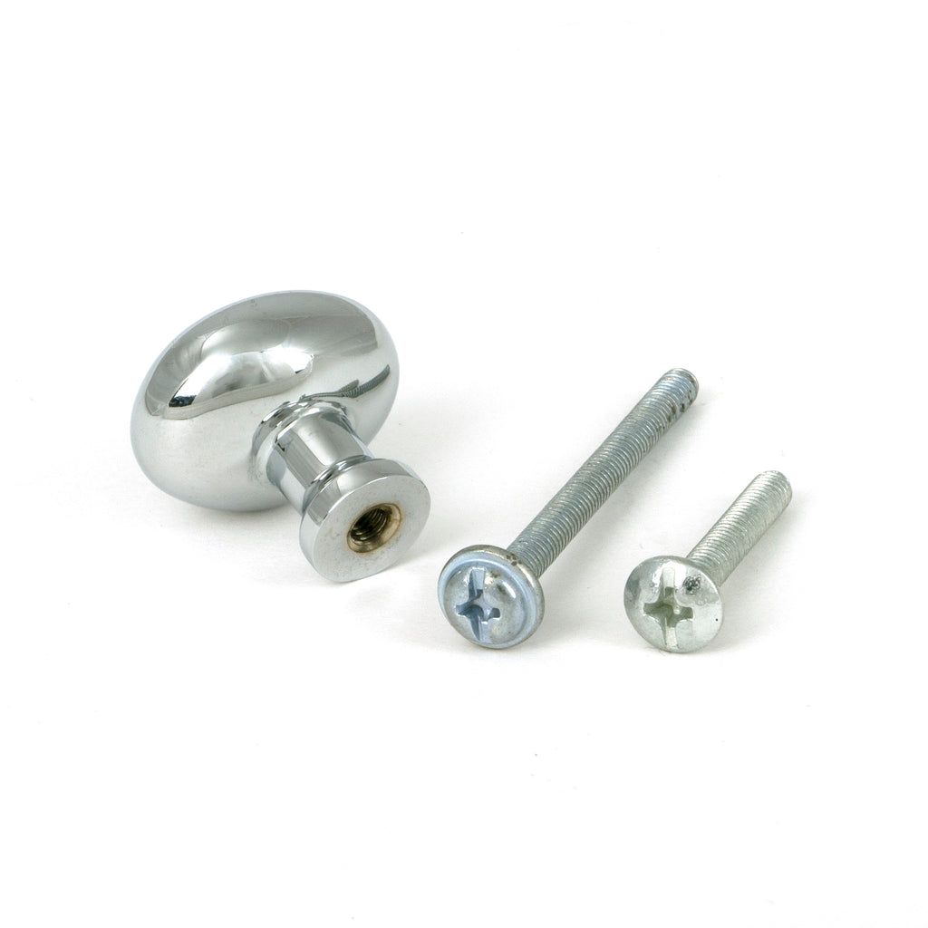 White background image of From The Anvil's Polished Chrome Moore Cabinet Knob - 25mm