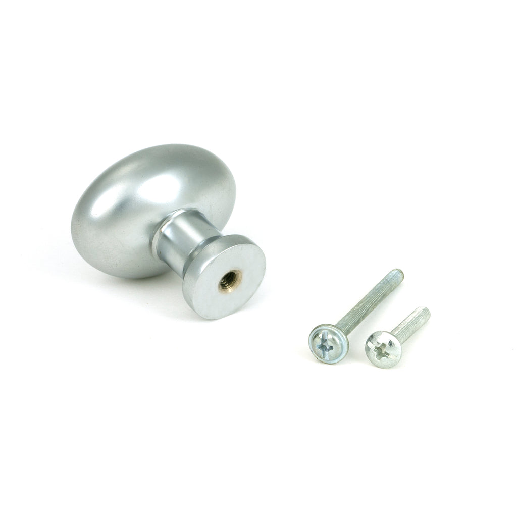 White background image of From The Anvil's Satin Chrome Moore Cabinet Knob - 38mm