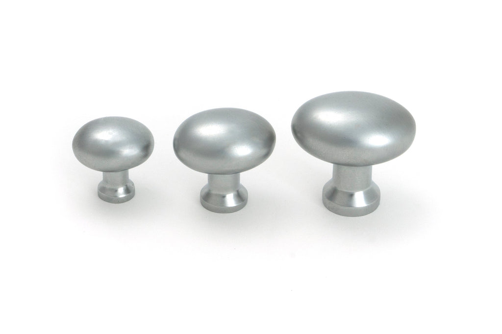 White background image of From The Anvil's Satin Chrome Moore Cabinet Knob - 38mm