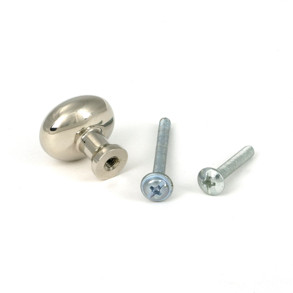 White background image of From The Anvil's Polished Nickel Moore Cabinet Knob - 25mm