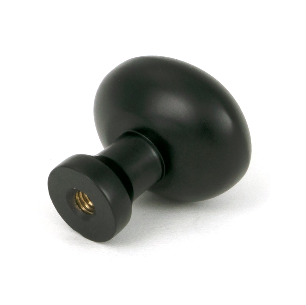 White background image of From The Anvil's Matt Black Moore Cabinet Knob - 25mm