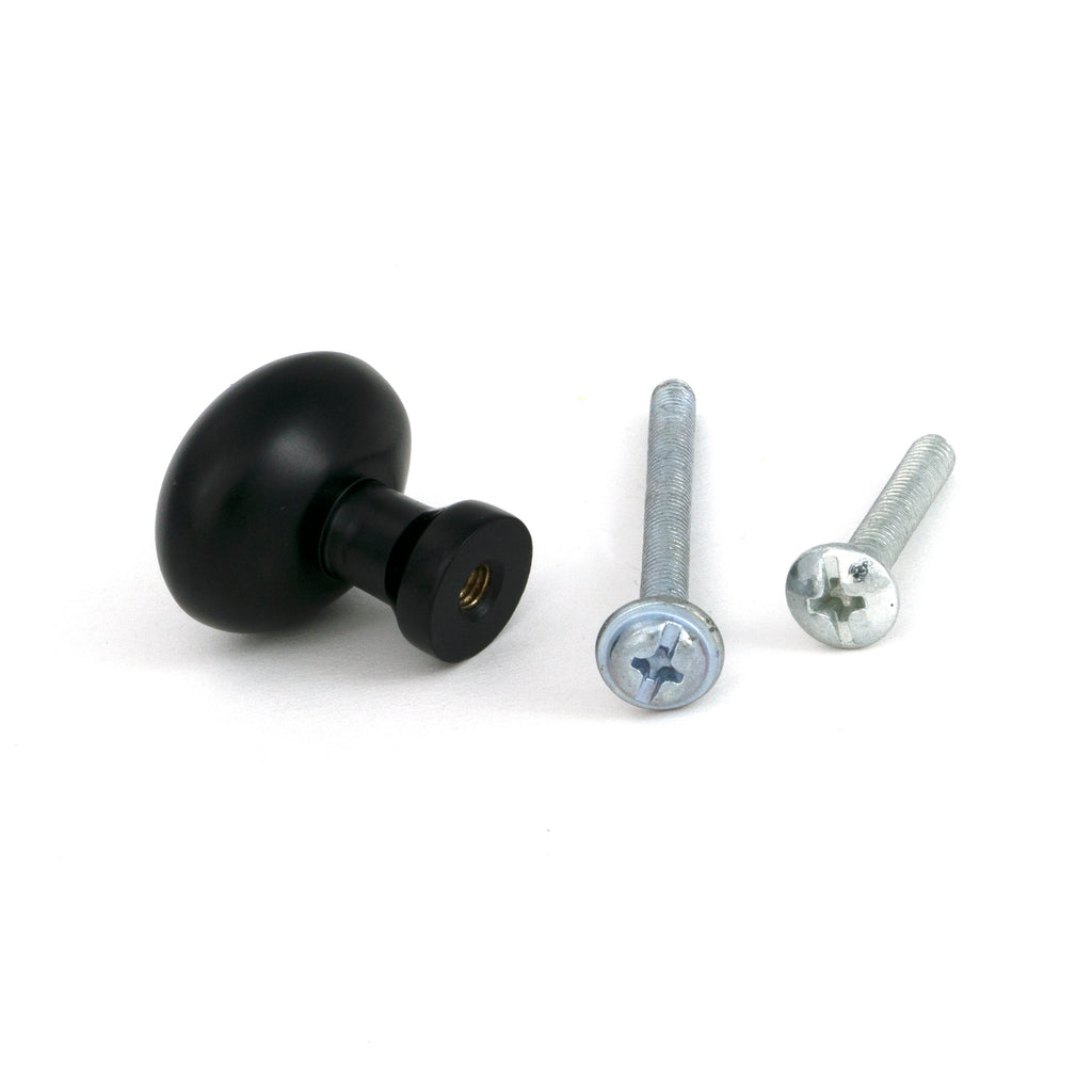 White background image of From The Anvil's Matt Black Moore Cabinet Knob - 25mm