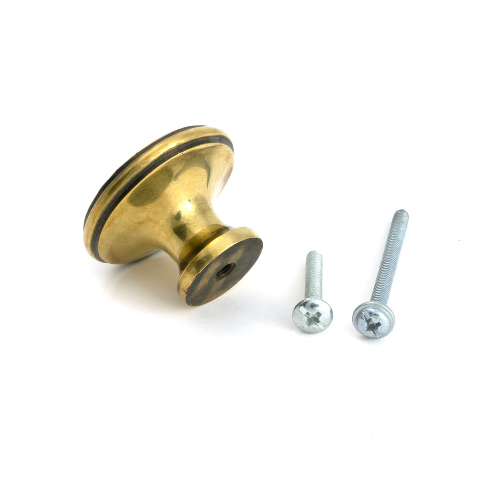 White background image of From The Anvil's Aged Brass Hammered Cabinet Knob - Large