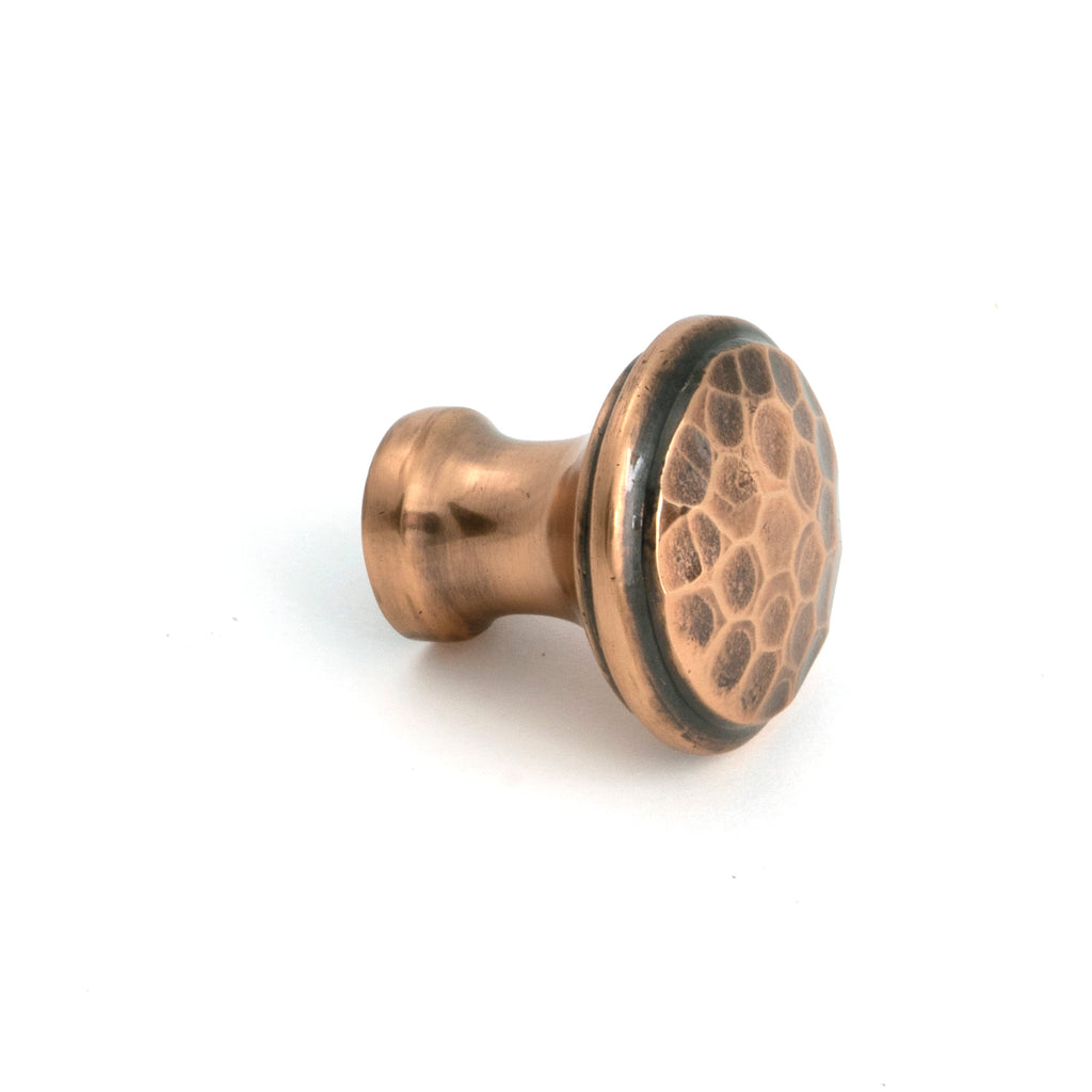 White background image of From The Anvil's Polished Bronze Hammered Cabinet Knob - Small