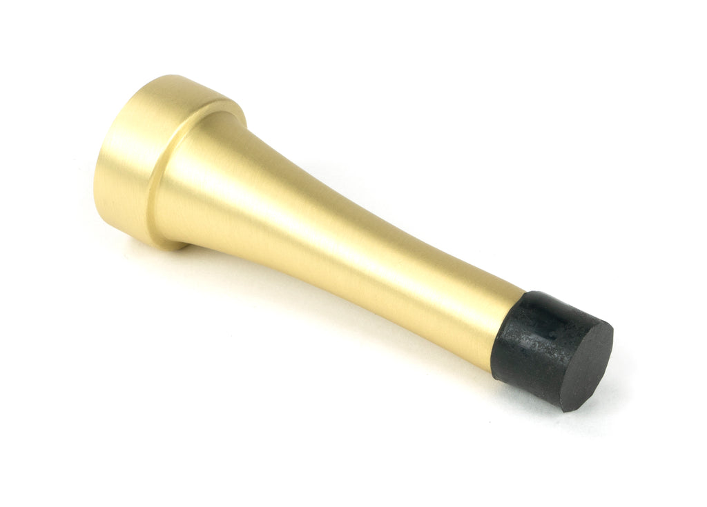White background image of From The Anvil's Satin Brass Projection Door Stop | From The Anvil