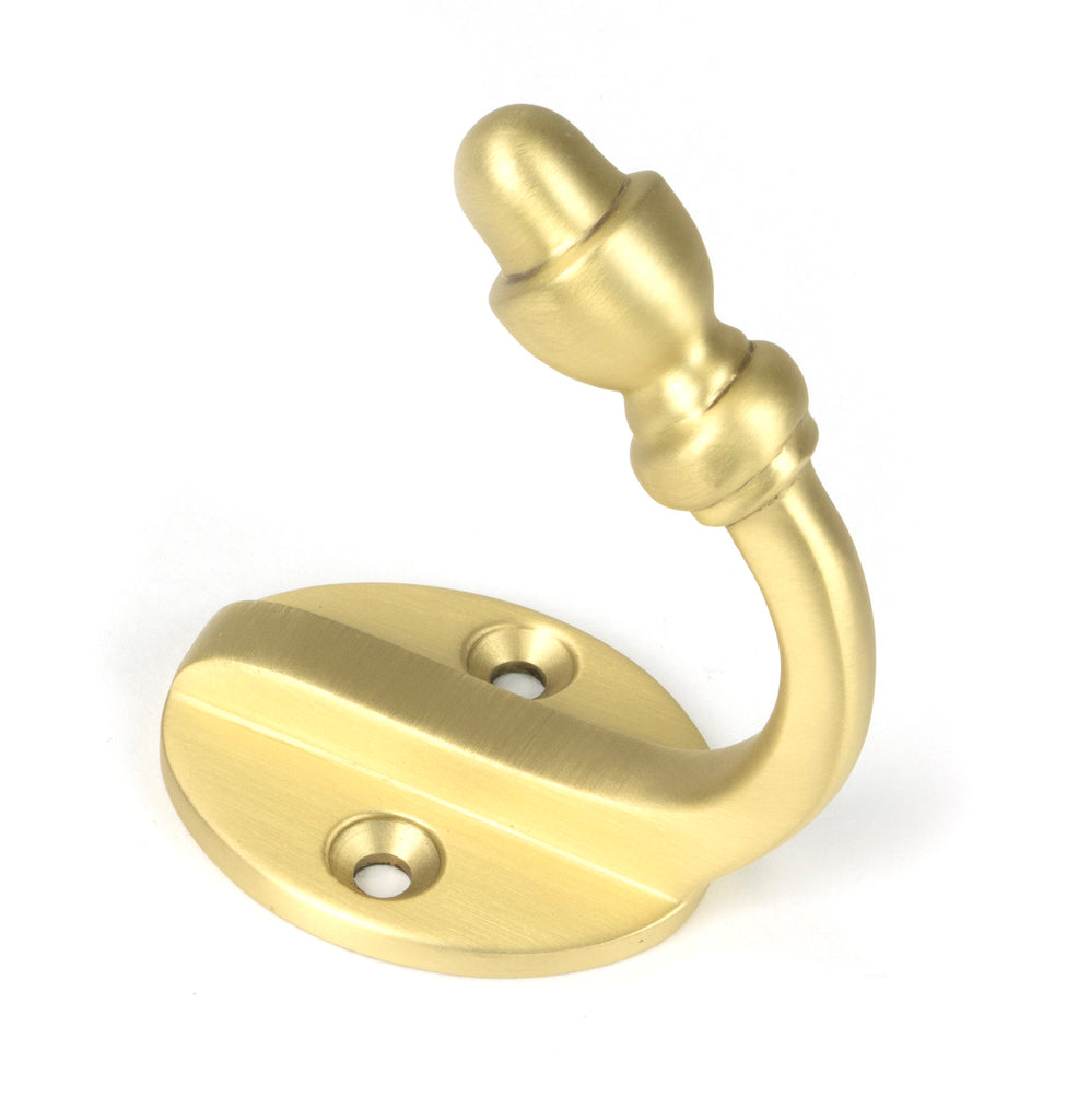 White background image of From The Anvil's Satin Brass Coat Hook | From The Anvil