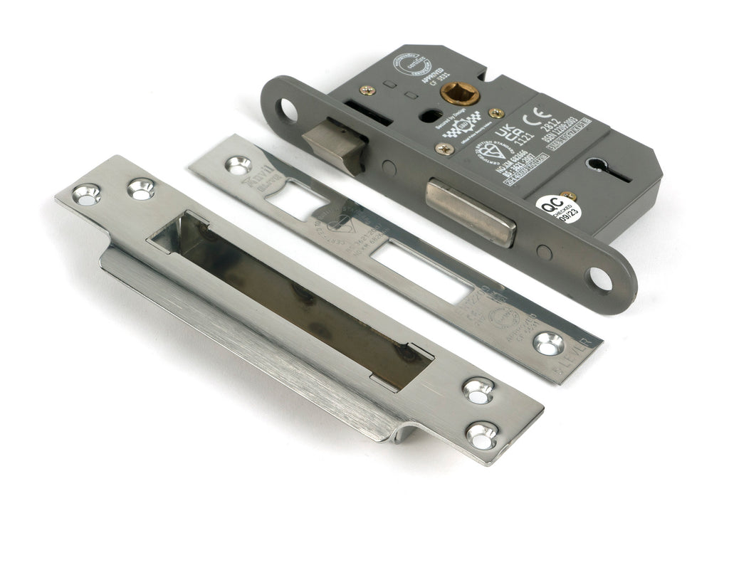 From The Anvil's Polished Stainless Steel 5 Lever BS Sash Lock