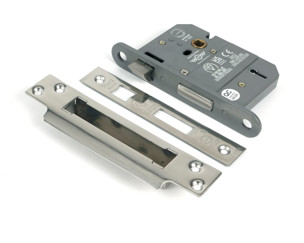 From The Anvil's Polished Chrome 5 Lever BS Sash Lock