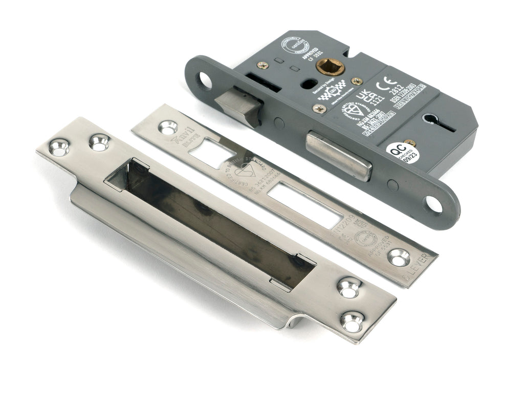 From The Anvil's Polished Chrome 5 Lever BS Sash Lock KA