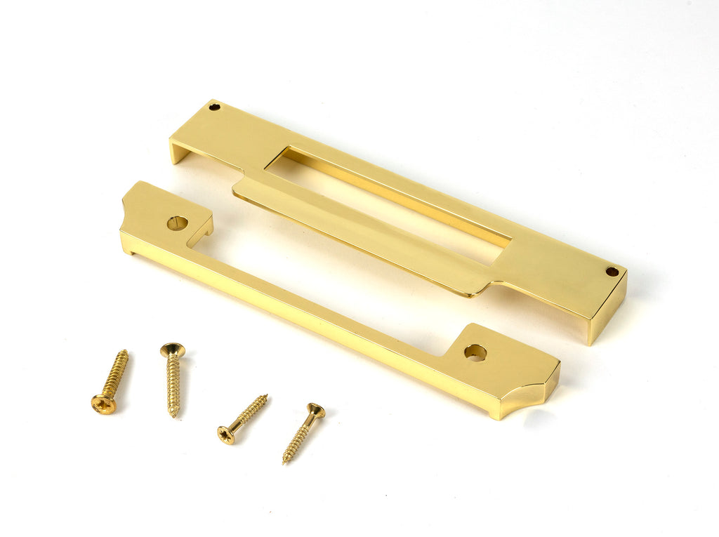 White background image of From The Anvil's Polished Brass ½" Rebate Kit for Sash Lock & Euro Sash Lock