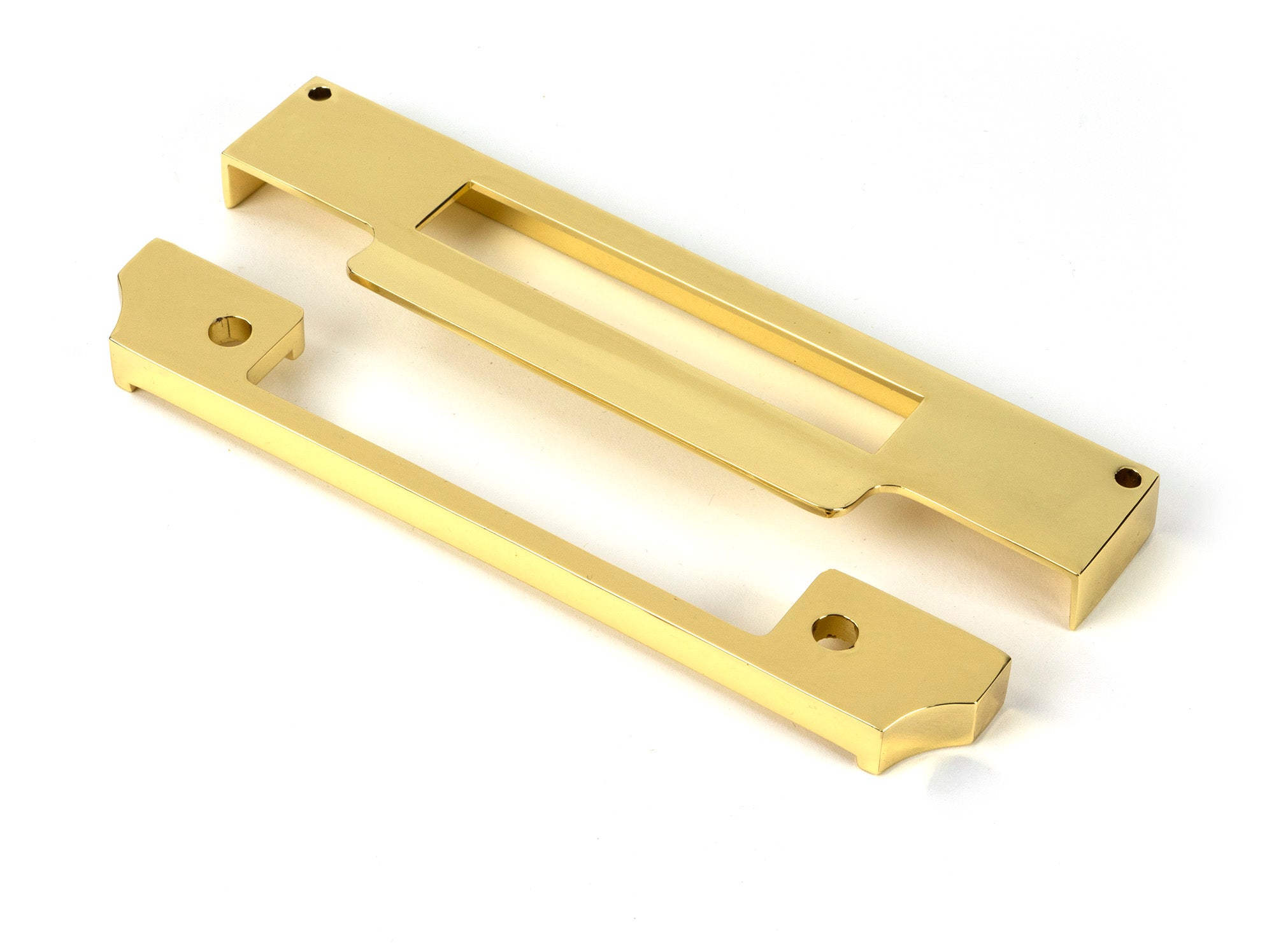 From The Anvil's Polished Brass ½" Rebate Kit for Euro Sash Lock