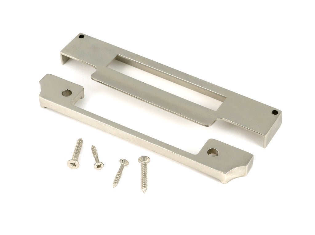 White background image of From The Anvil's Polished Nickel ½" Rebate Kit for Sash Lock & Euro Sash Lock