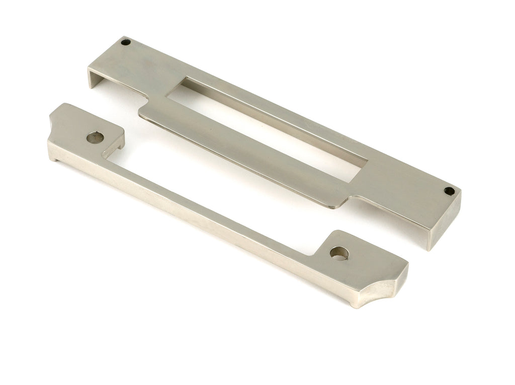 White background image of From The Anvil's Polished Nickel ½" Rebate Kit for Sash Lock & Euro Sash Lock