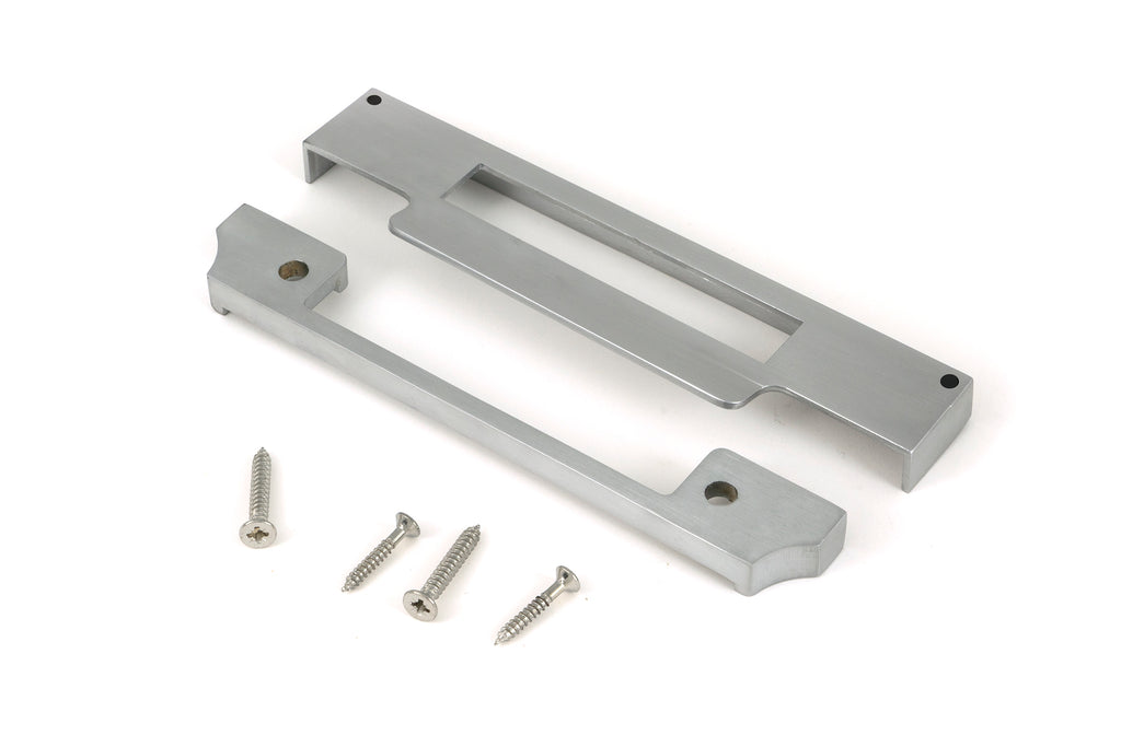 White background image of From The Anvil's Satin Chrome ½" Rebate Kit for Sash Lock & Euro Sash Lock