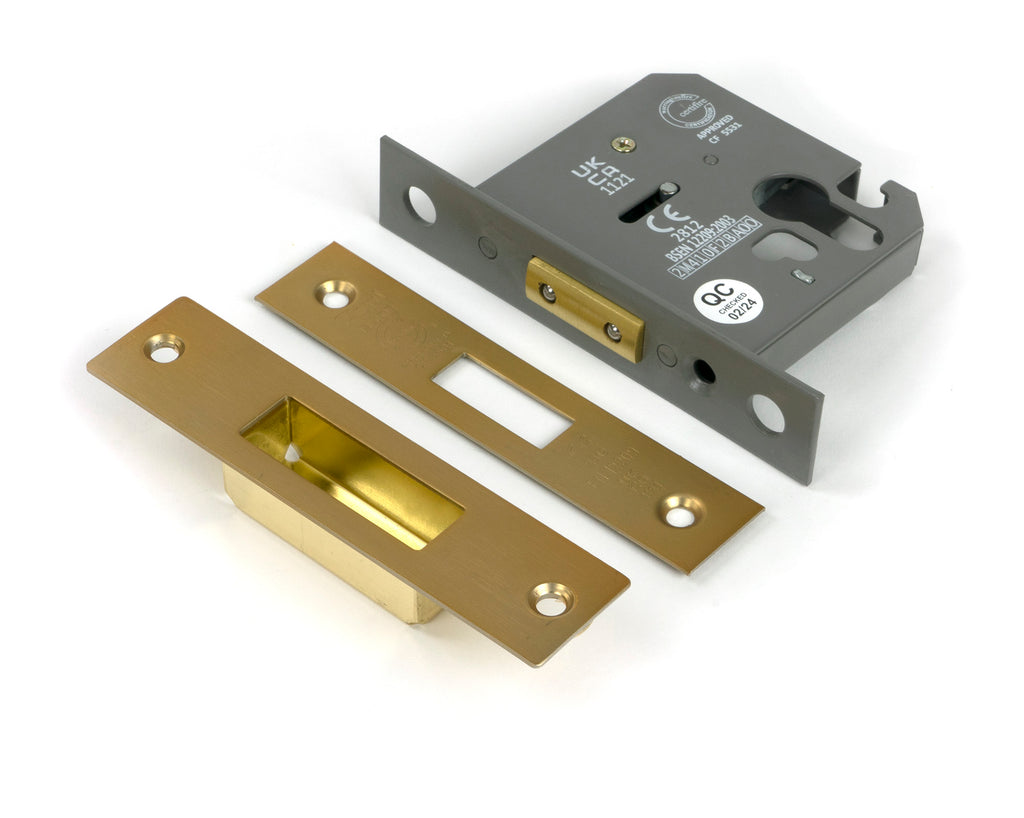 From The Anvil's Satin Brass Euro Profile Deadlock