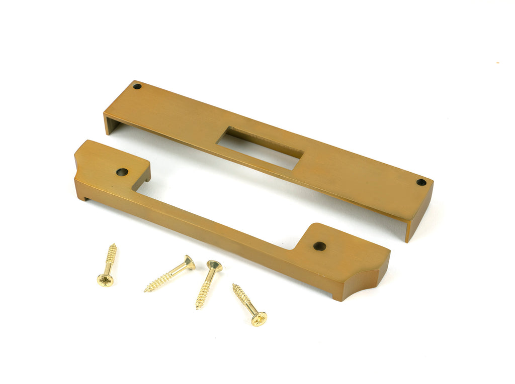 White background image of From The Anvil's Satin Brass ½" Rebate Kit for Dead Lock & Euro Dead Lock