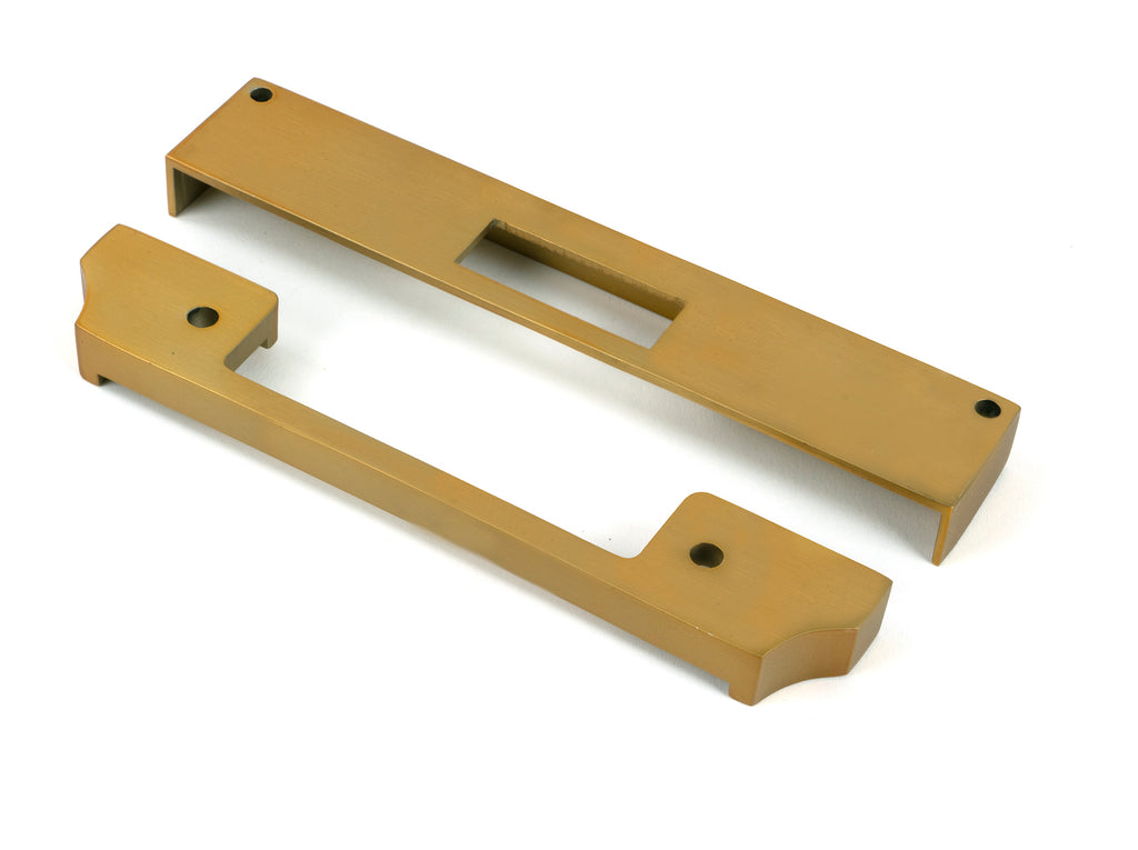 White background image of From The Anvil's Satin Brass ½" Rebate Kit for Dead Lock & Euro Dead Lock