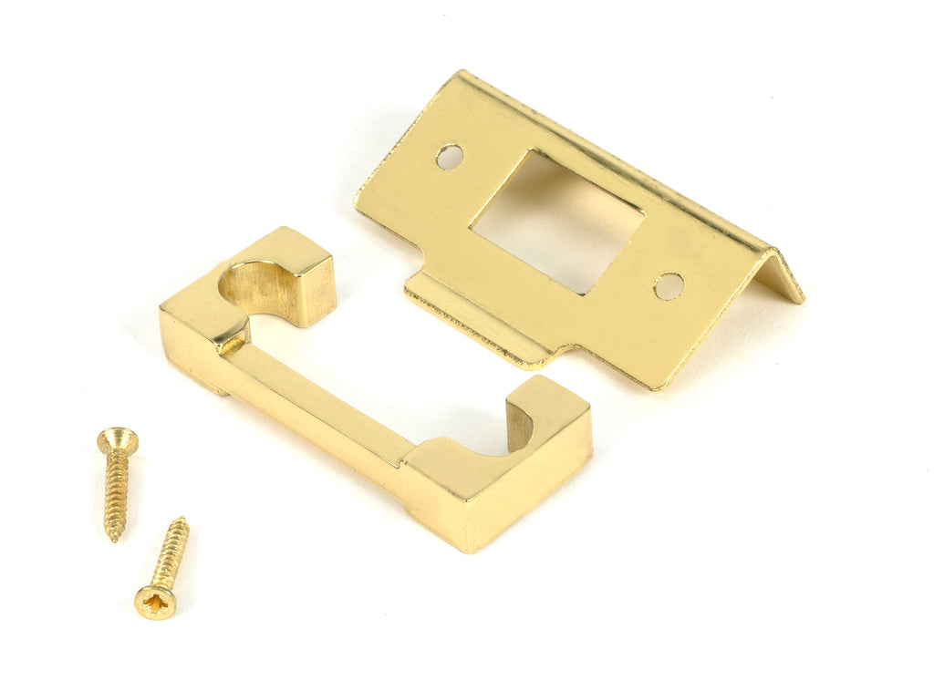 White background image of From The Anvil's Polished Brass ½" Rebate Kit for Deadbolt