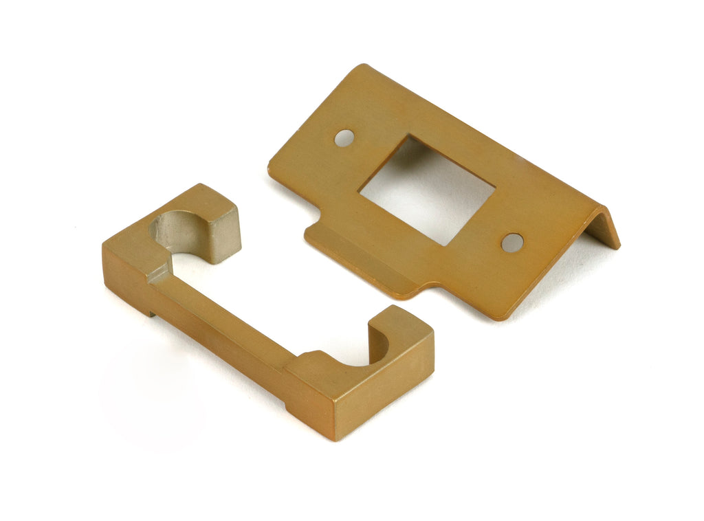 White background image of From The Anvil's Satin Brass ½" Rebate Kit for Deadbolt