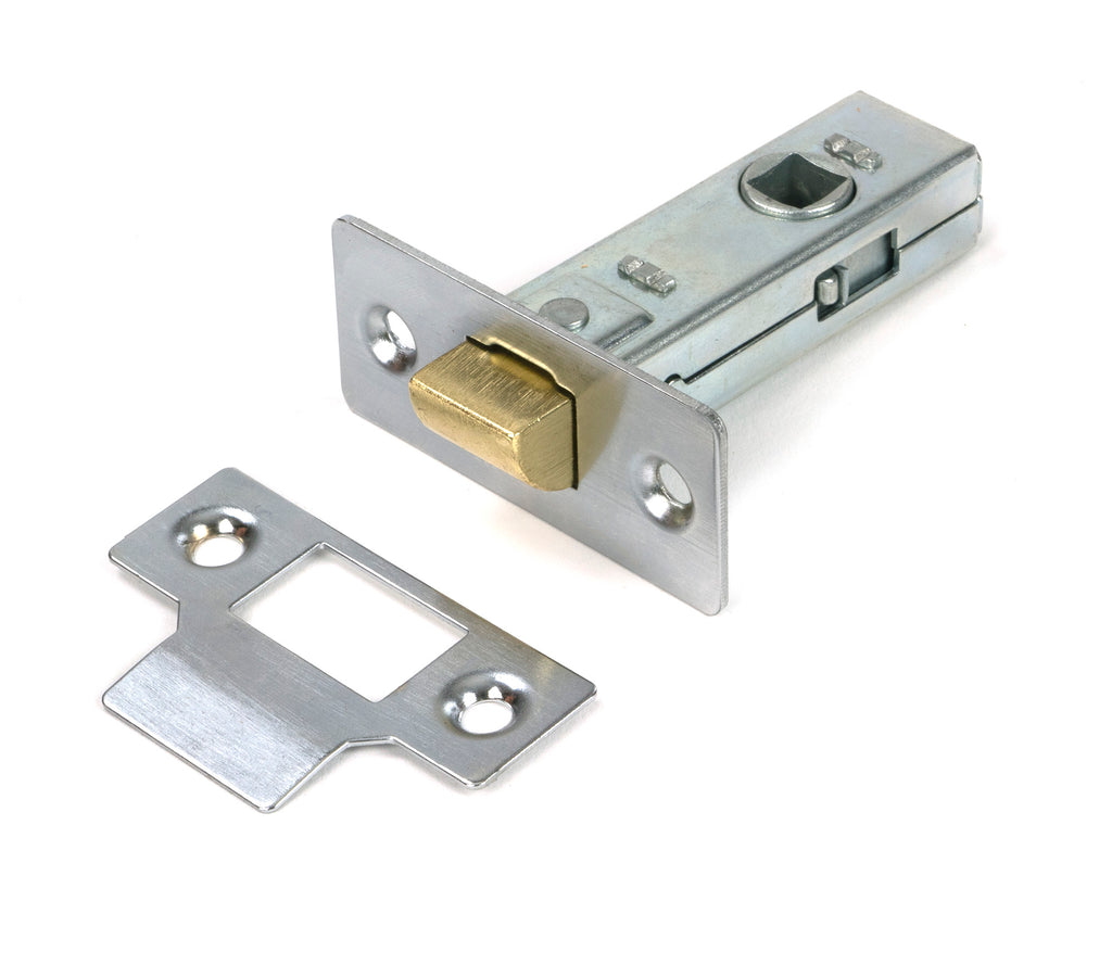 White background image of From The Anvil's Satin Chrome 2½" Tubular Mortice Latch