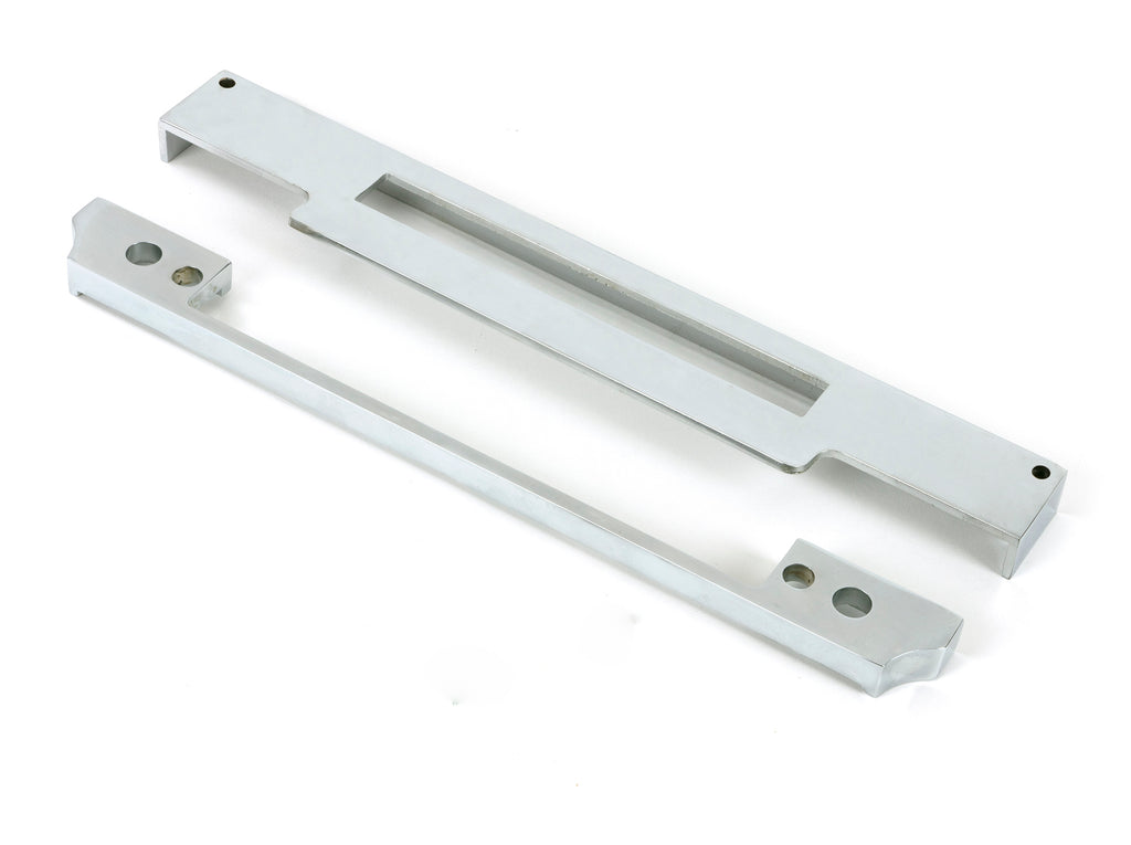 White background image of From The Anvil's Polished Chrome ½" Rebate Kit for Euro Din Sash Lock