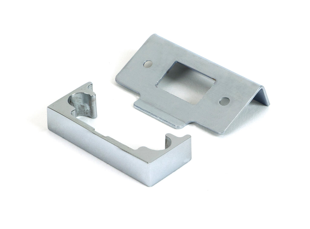 White background image of From The Anvil's Polished Chrome ½" Rebate Kit for Tubular Mortice Latch