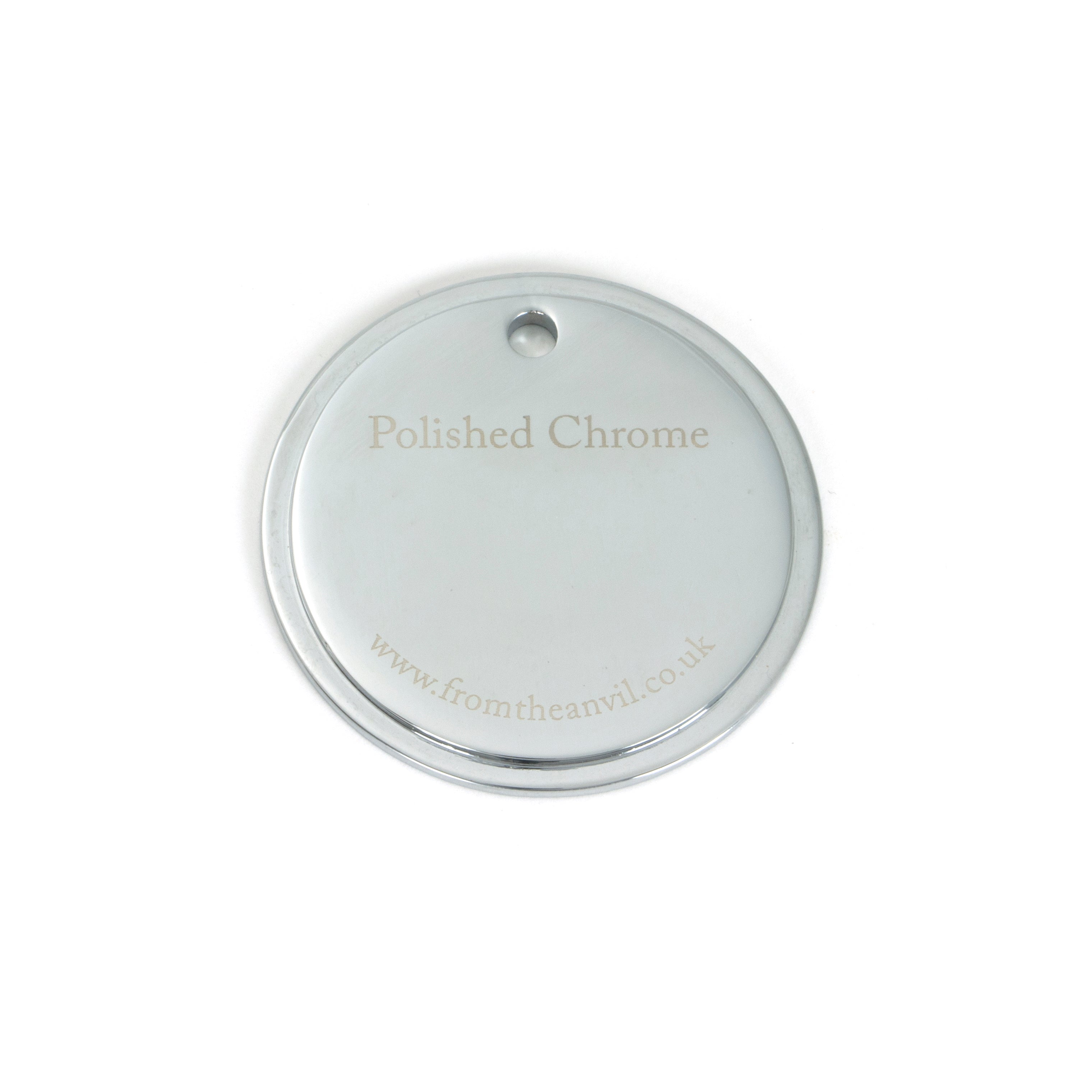 White background image of From The Anvil's Polished Chrome finish swatch