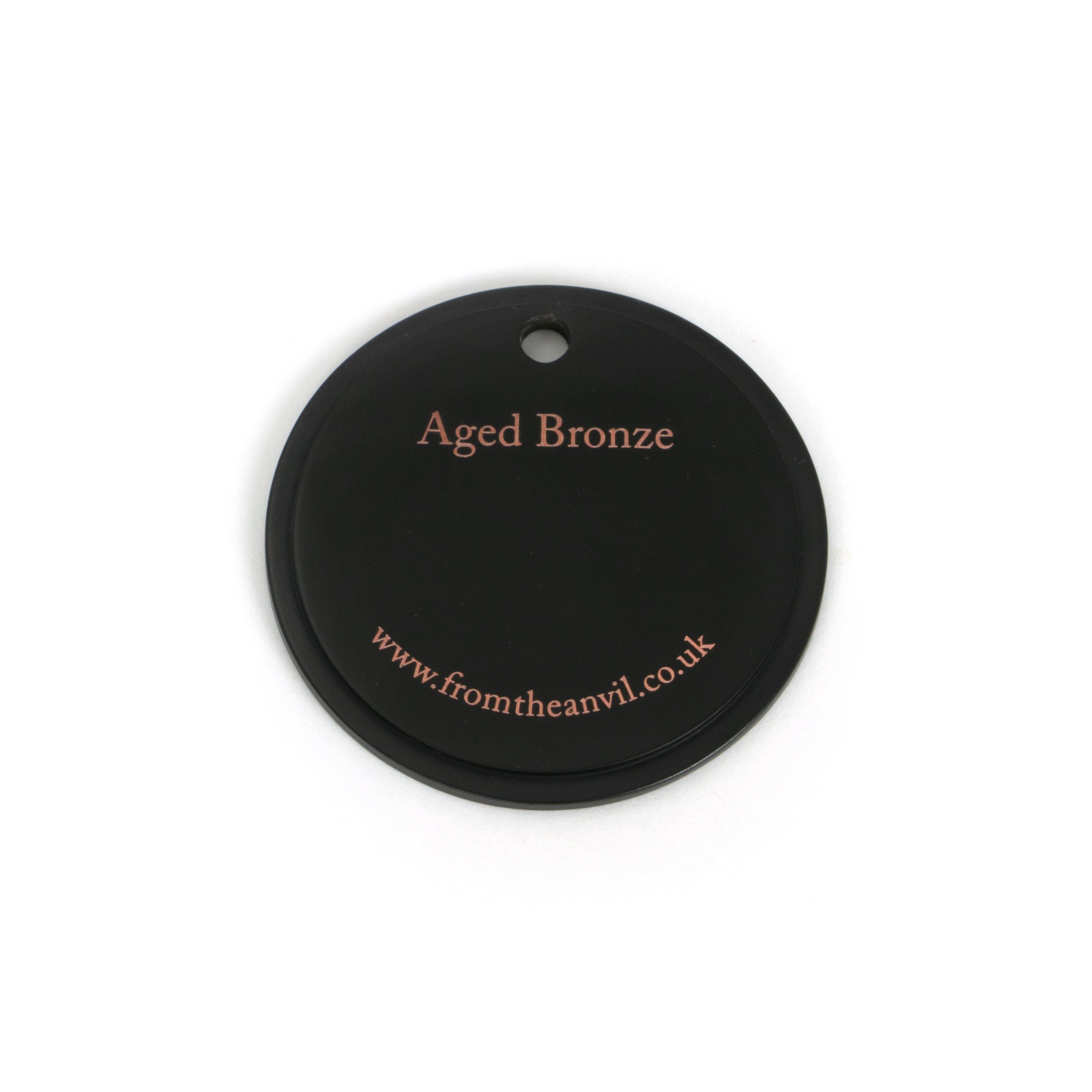 White background image of From The Anvil's Aged Bronze finish swatch