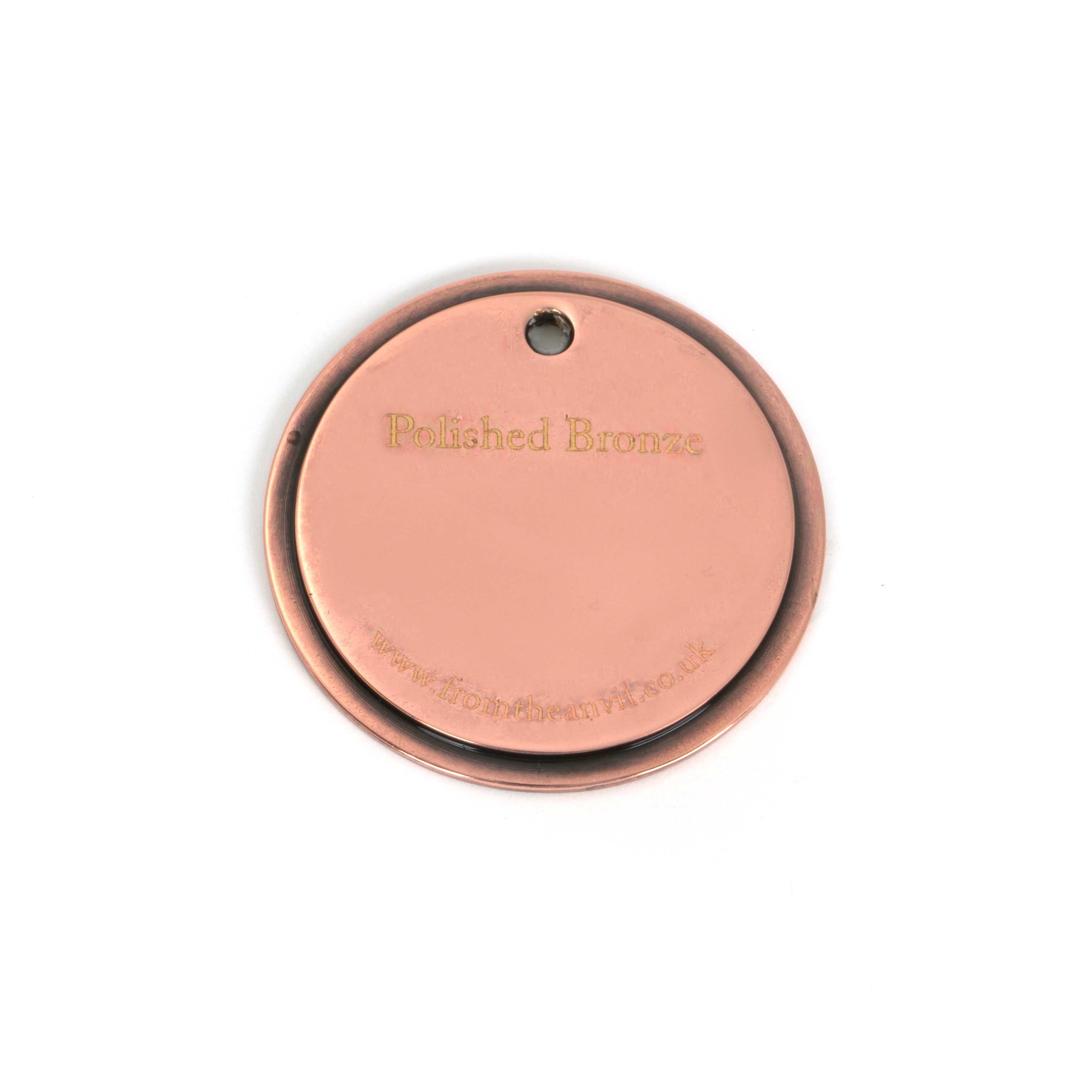 White background image of From The Anvil's Polished Bronze finish swatch